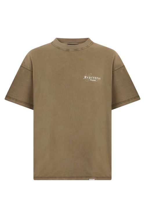 Embroidered Logo Cotton T-Shirt — Beige