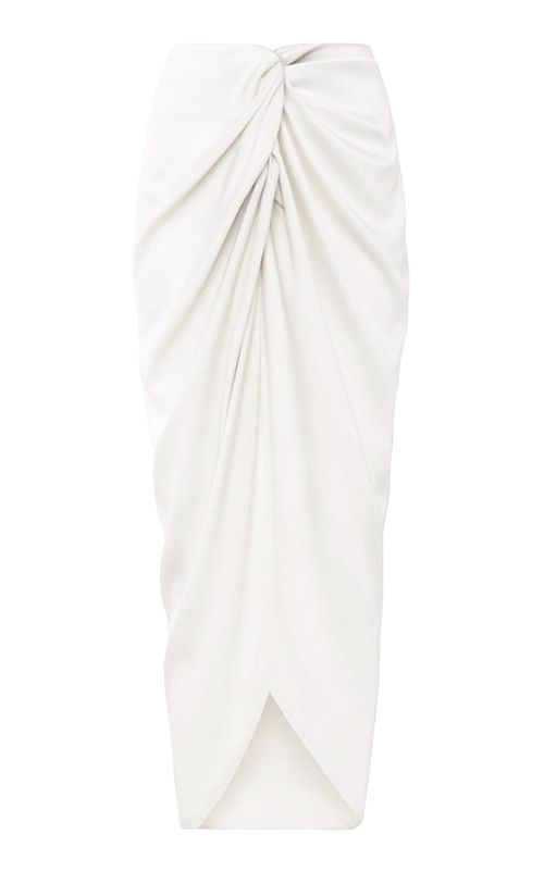 Cairo Twist-Front Cotton-Poplin Midi Skirt - Moda Operandi