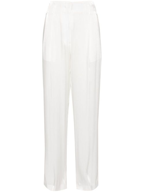 Wide-leg satin trousers - White