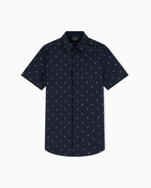 Shirt slim fit in stretch cotton poplin