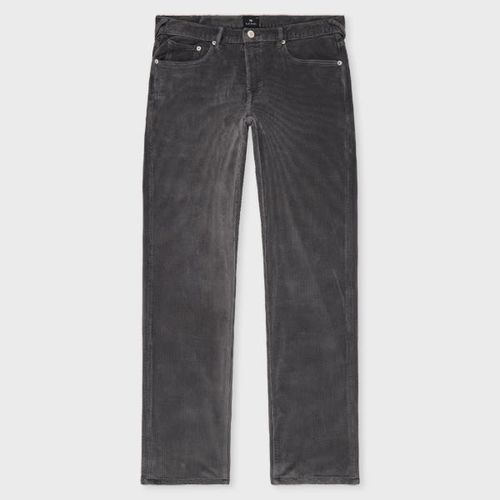 Relaxed Tapered-Fit Smoke Grey Corduroy Trousers