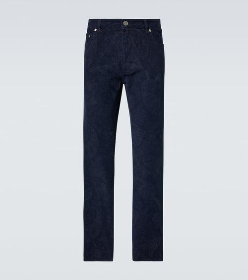 Printed straight jeans