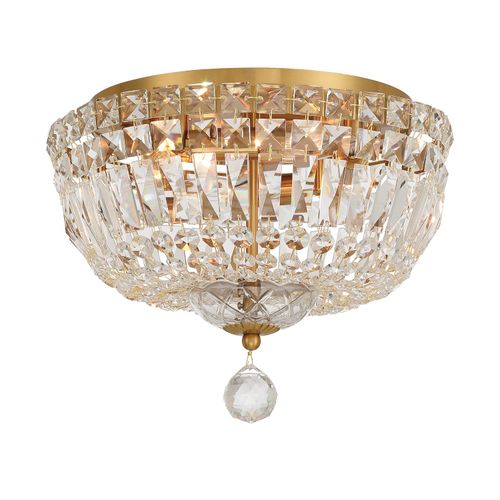 Aged Brass Flush Mount from the Roslyn Collection