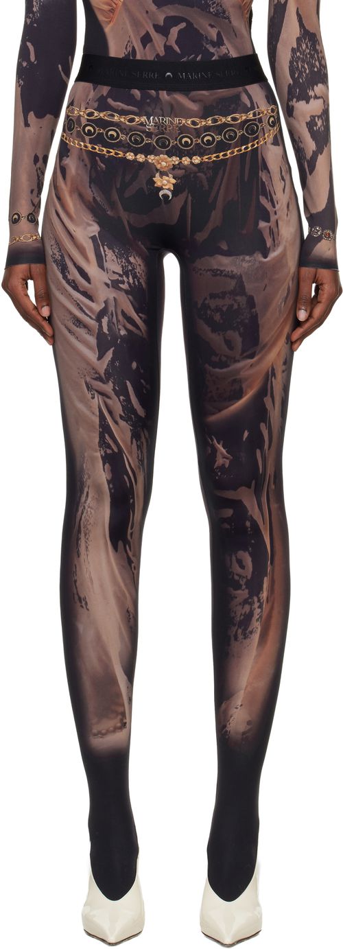 SSENSE Exclusive Black Wet Nuisette Printed Jersey Leggings