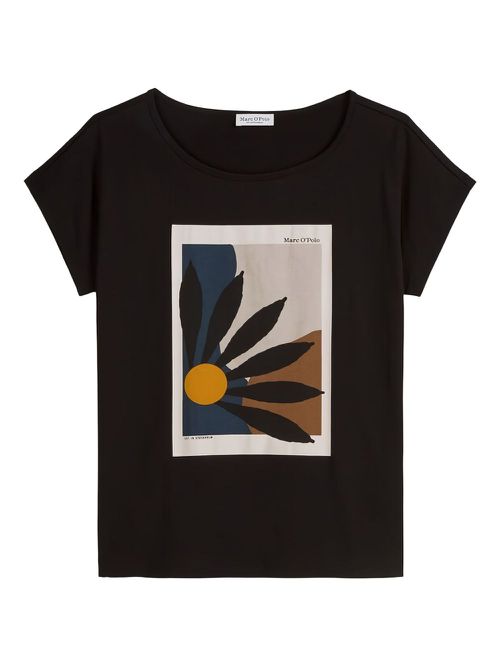 Floral-print T-shirt - Black