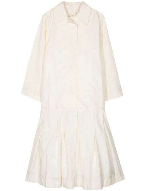 Tiered silk-cotton shirt dress - Neutrals