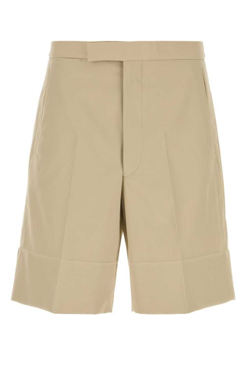 Cotton Bermuda Shorts — Beige