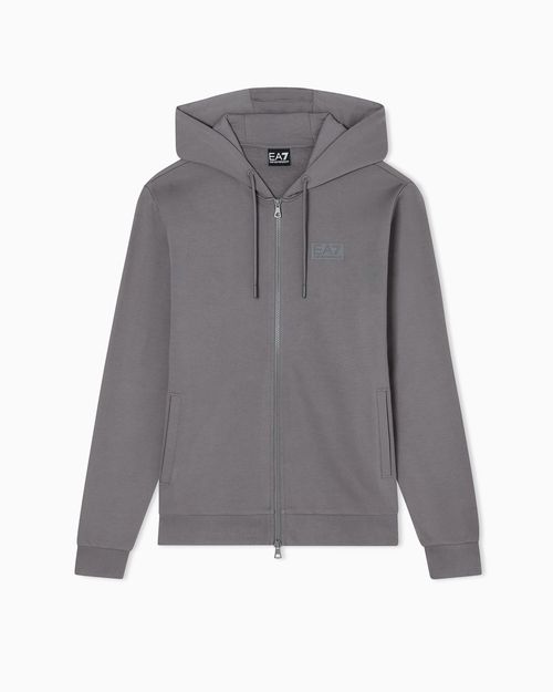 Logo Series cotton hooded, zip-up sweatshirt