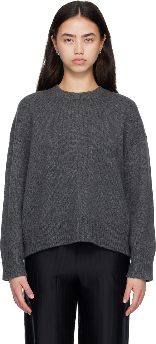 Gray PIA Oversized Cashmere Sweater