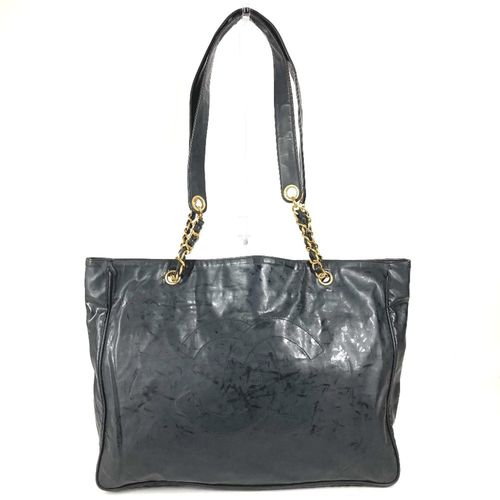 Chanel Black Coated Canvas Shoulder Bag Tote Bag Pre-Owned
