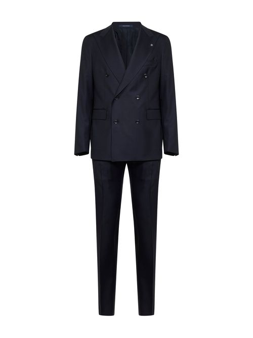 Virgin Wool Double-Breasted Suit — Navy