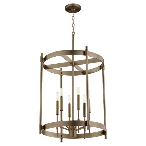 Dark Brass Six Light Entry from the Hamilton Collection