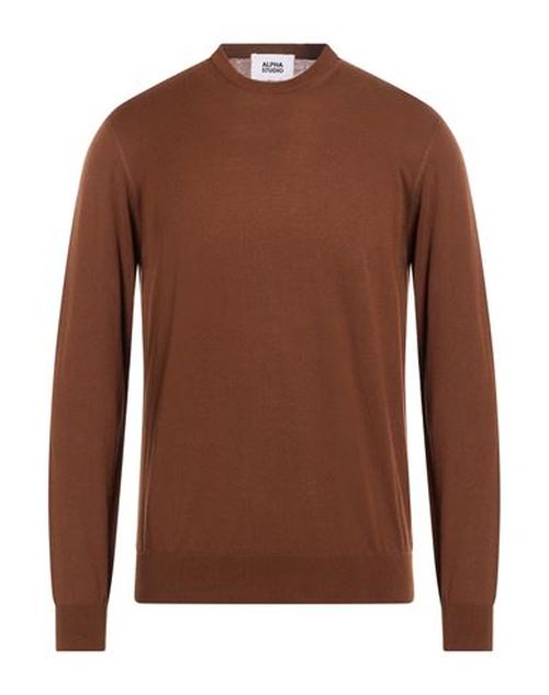 Man Sweater Brown Size 40 Cotton