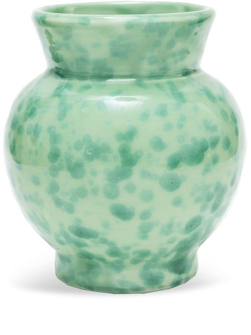 Speckled ceramic vase (18cm x 15cm) - Green