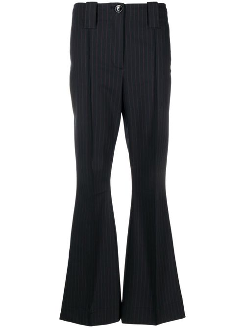 Pinstripe flared trousers - Blue