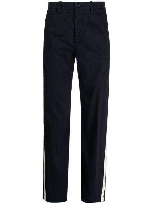 Straight-leg striped chino trousers - Blue