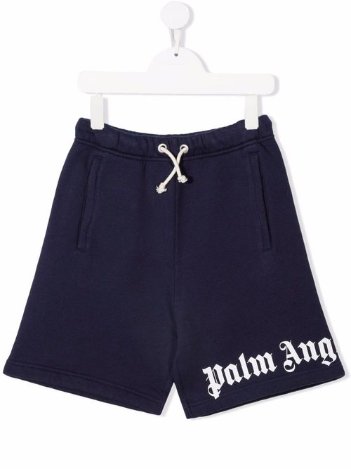 Logo-print track shorts - Blue