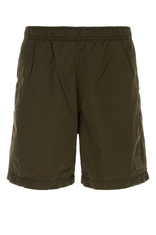 Nylon Cargo Shorts — Green