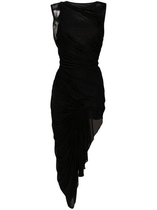 Galathea asymmetric midi dress - Black