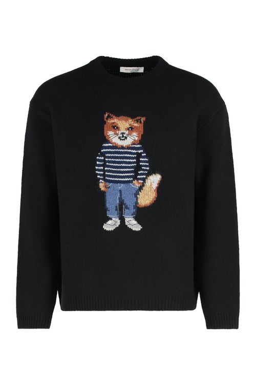 DRESSED FOX INTARSIA WOOL JUMPER