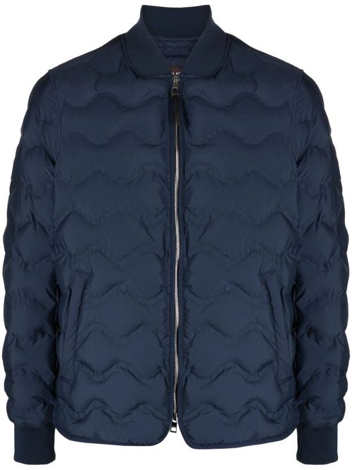 Zip-up quilted bomber jacket - Blue