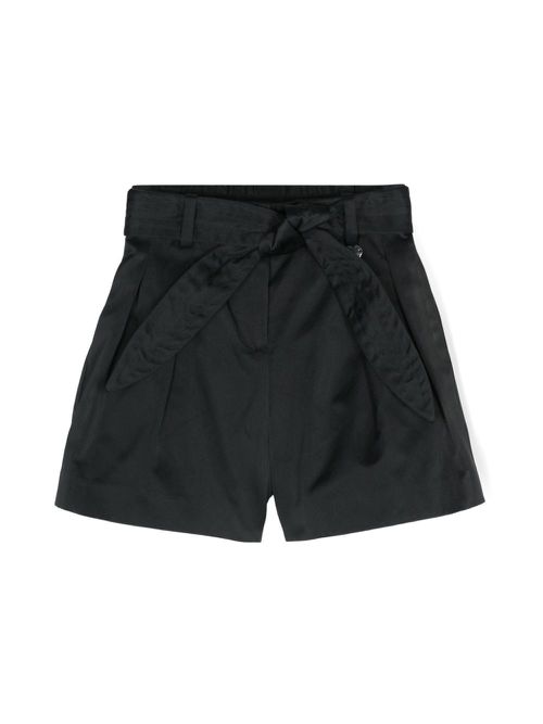 Pleat-detail satin shorts - Black
