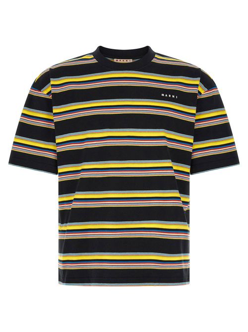 Multicolored Striped T-Shirt — Black