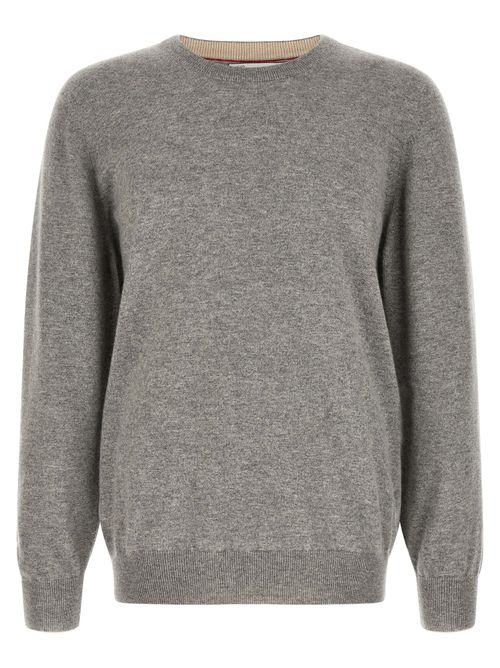 Pure Cashmere Crewneck Sweater — Gray