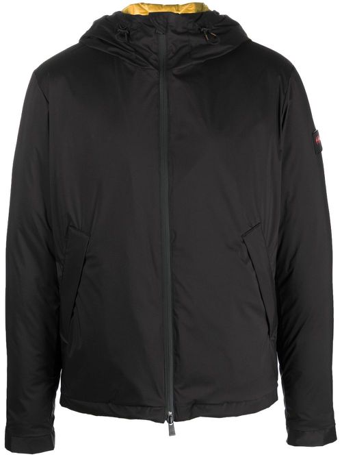 Logo-patch zip-up padded jacket - Black
