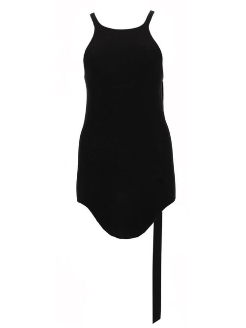Black Solid Scoop Neck Top