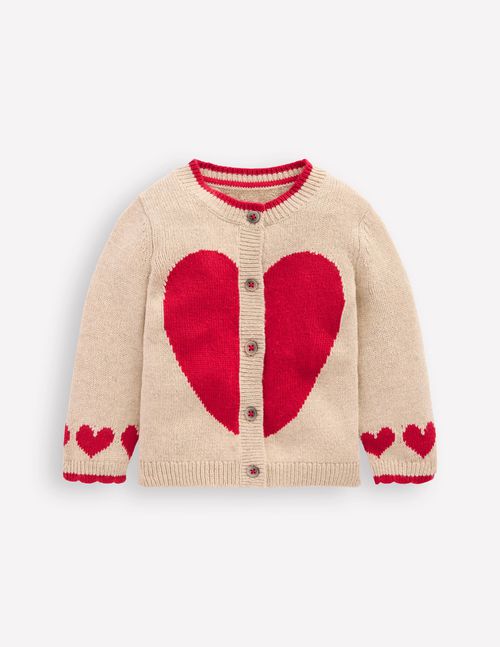 Logo Cardigan Chinchilla Melange Heart