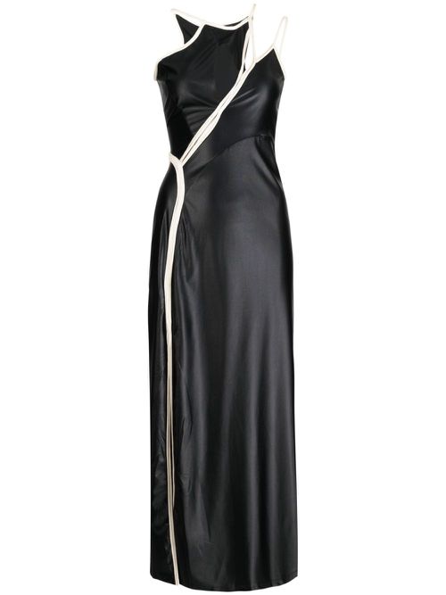Asymmetric halterneck dress - Black