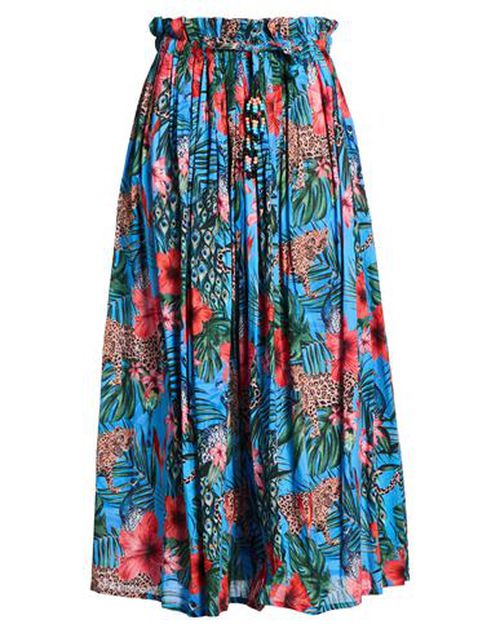 Woman Maxi skirt Azure Size L Cotton