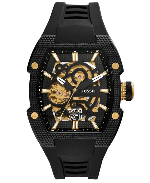 Men's Machine X1 Automatic Black Silicone Watch 44mm - Black