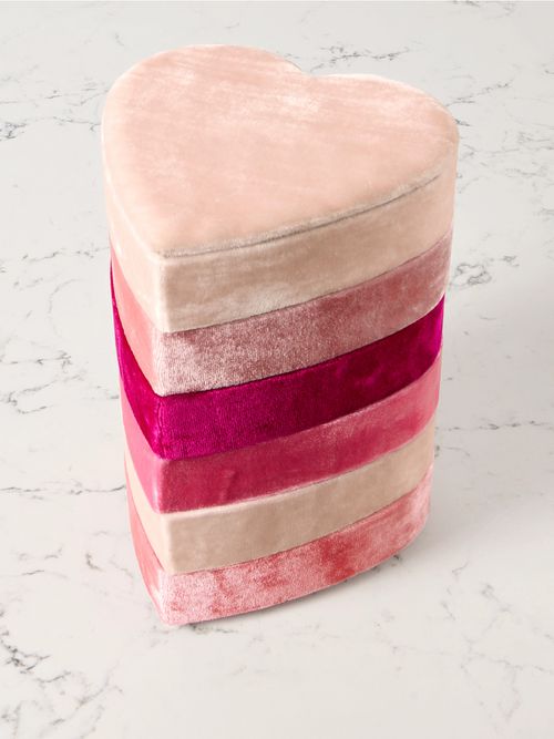 Open Your Heart Velvet Jewelry Box - Pink