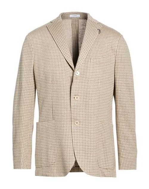 Man Blazer Khaki Size 40 Linen, Cotton
