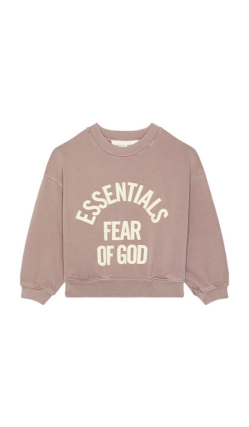 Fear of God ESSENTIALS Kids Campus 90's Crewneck Sweatshirt in Mauve. 2/3. Also /5