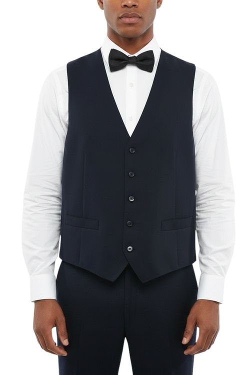 Blue Single Breasted Waistcoat