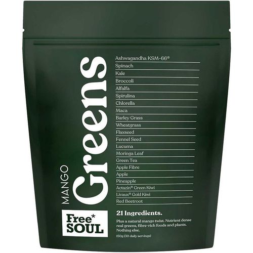 Free Soul Mango Greens Superfood Powder Pouch 150g
