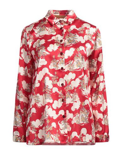 Siyu Woman Shirt Red Size 4 Silk, Elastane