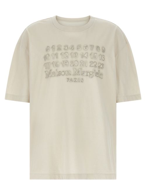 Logo-Embroidered Cotton T-shirt — Beige