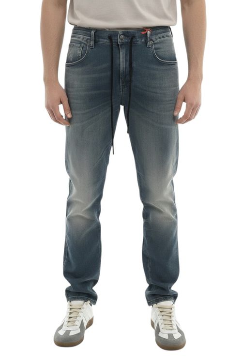 Blue Straight Mid Rise Jeans