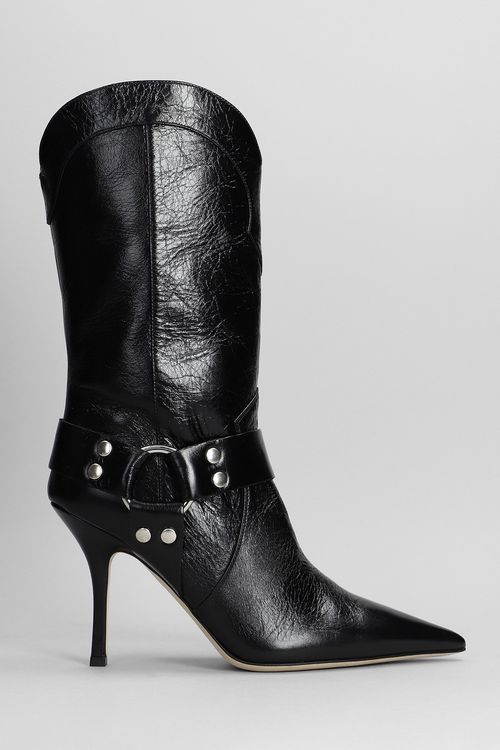 June High Heels Boots In Black Leather