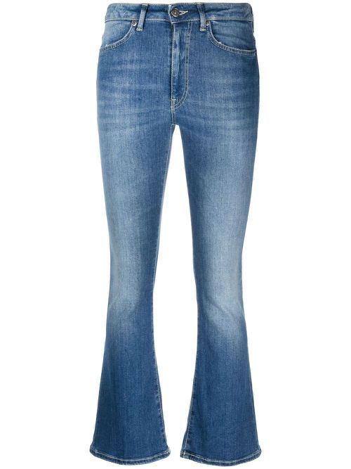 High-waisted bootcut jeans - Black