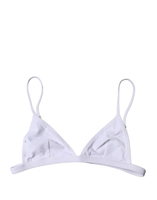 Triangle Nylon Bikini Top — White