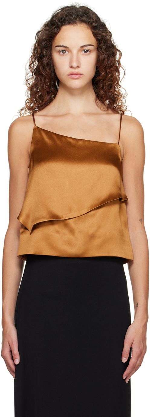 Brown strike tank top