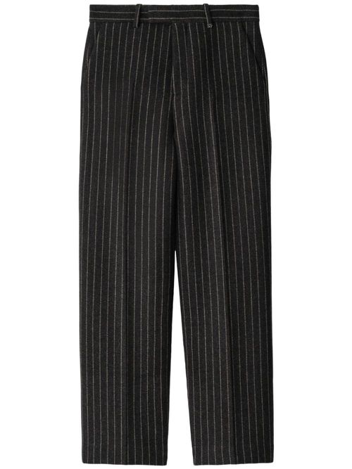 Pinstripe tailored trousers - Black