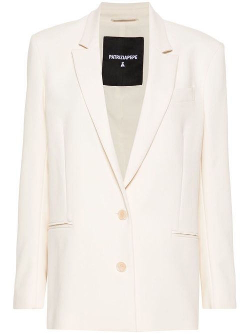 Buttoned twill blazer - Neutrals