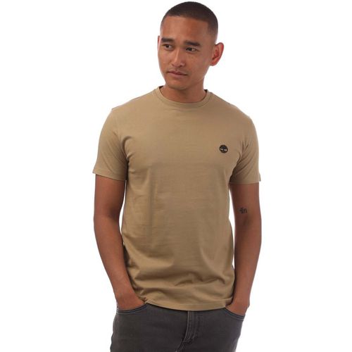 Timberland Mens Oyster River Logo T-Shirt in Brown Cotton - Size 2XL