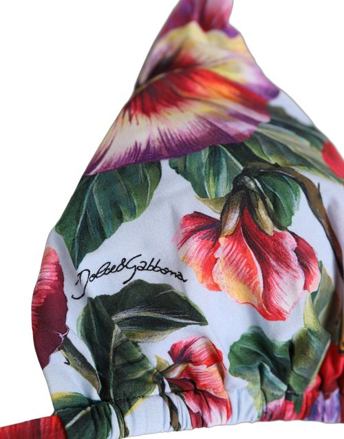 Floral Triangle Bikini Top — Multicolor